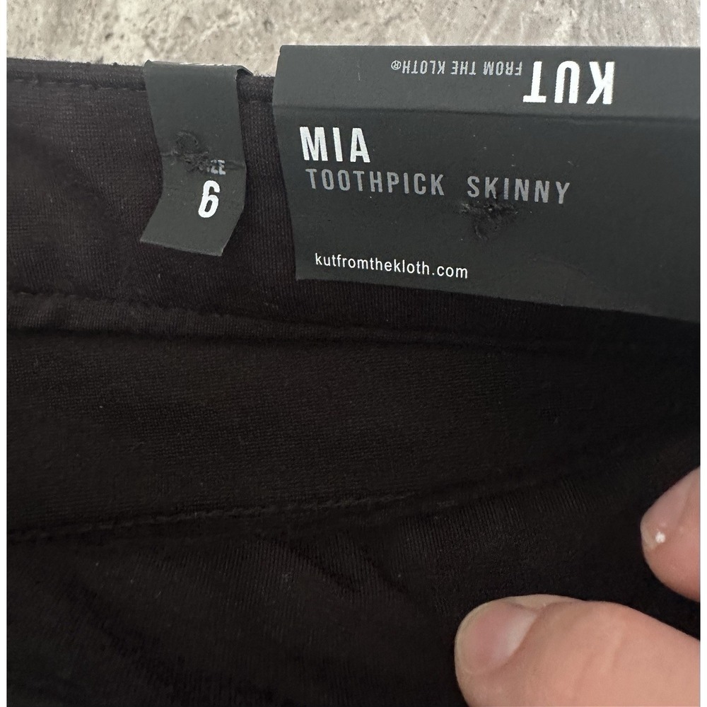 KUT From The Kloth Mia Toothpick Skinny Pants Women's 6 Black Ponte NWT 0126 - Picture 3 of 12